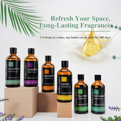 MAYJAM 100ML Glass Bottle Essential Oil, Scented Oils for Airfreshener, Home Fragrance, Perfume, Household, House Smell Good Products, Scent Gift